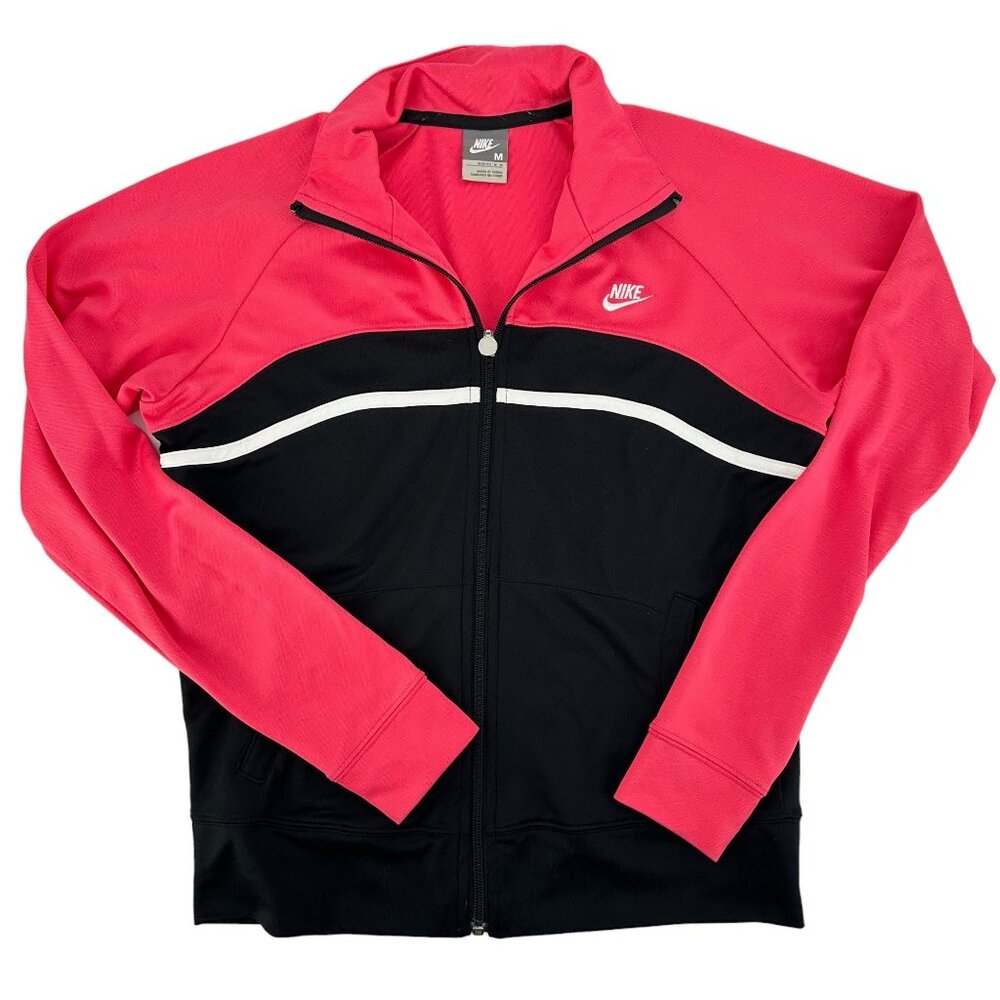 Nike Lightweight Jacket Size Medium Color Block Pink Black Women's Full Zip